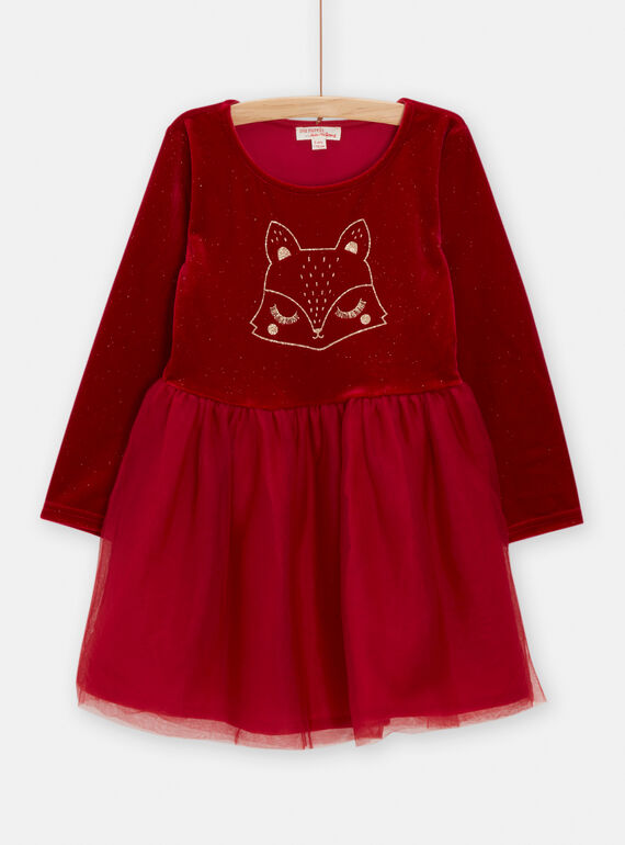 Vestido rojo carmín para niña SAWAYROB1 / 23W901S2ROBF504